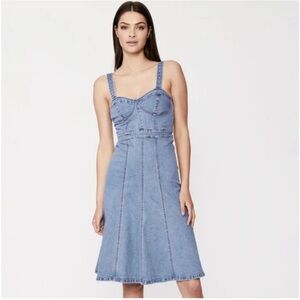Denim Midi Bardot Dress